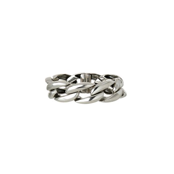 pulseira grume lisa prata bogo 0332